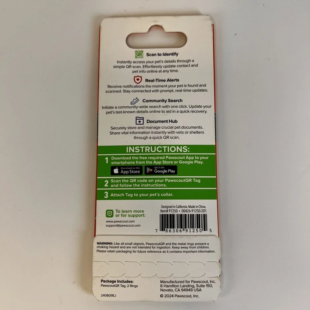 Pawscout Smart Pet Tag Pet OS Black NEW QR Code Tracker Safety App